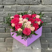 Цветочная композиция из Розы в коробке в Песчанке