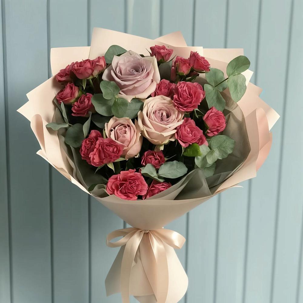 Букет цветов из: Гвоздики и Розы в Песчанке