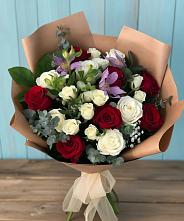 Букет цветов из:  Розы и Альстромерии в Песчанке