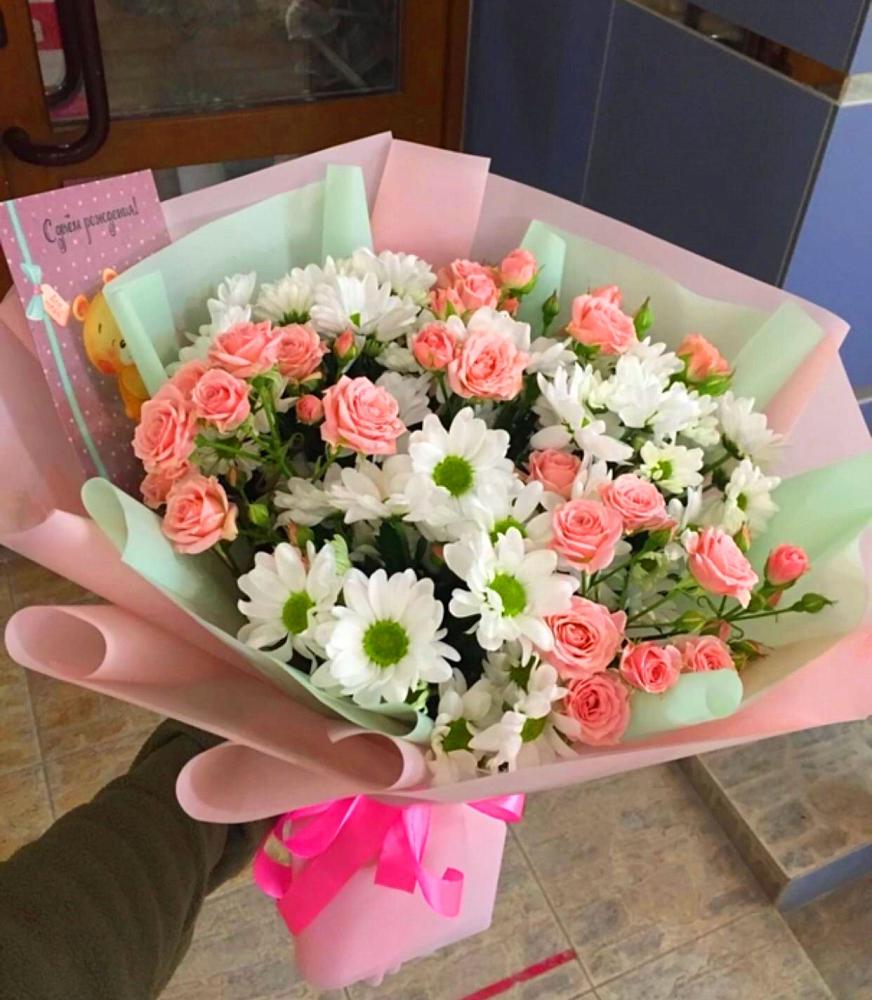 Букет цветов из: Розы и Хризантемы в Песчанке