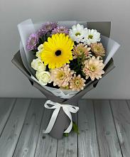 Букет цветов из:  Розы, Герберы и Хризантемы в Песчанке