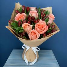 Букет цветов из:  Розы и Альстромерии в Песчанке