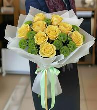 Букет цветов из:  Хризантемы и Розы в Песчанке