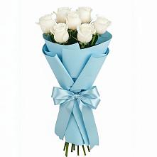 Букет 7 белых роз Проуд в Песчанке