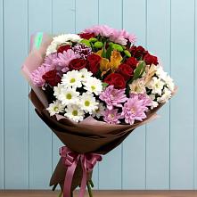 Букет цветов из:  Розы, Хризантемы и Альстромерии в Песчанке