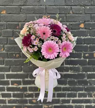 Букет цветов из:  Герберы и Хризантемы #REPLACE_PRED# Песчанке
