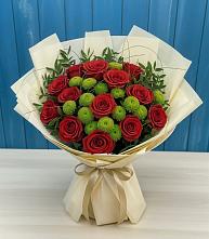 Букет цветов из:  Розы и Хризантемы #REPLACE_PRED# Песчанке