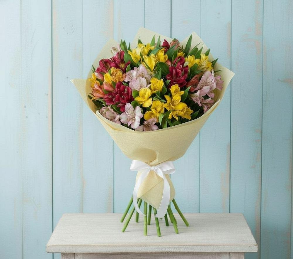 Букет цветов из: Альстромерии в Песчанке
