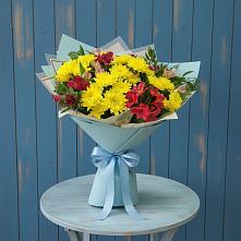 Букет цветов из:  Альстромерии и Хризантемы в Песчанке