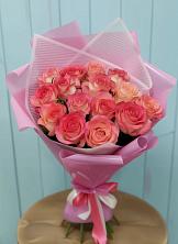 Букет 15 Розовых роз Равель в Песчанке