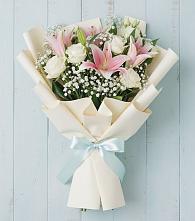 Букет цветов из:  Лилии #REPLACE_PRED# Песчанке